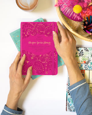 2027 Hot Pink Diary Planner and Journal with inspirational message and affirmations