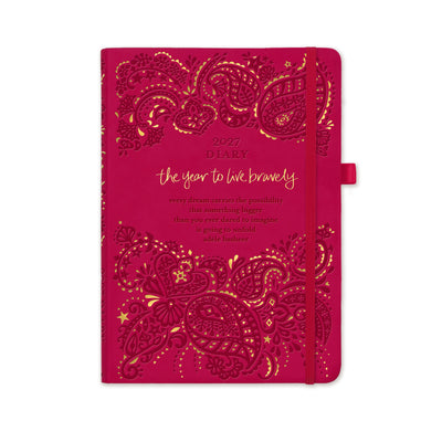 *PRE-ORDER* 2027 Diary Planner | Radiant Ruby Red | Year to Live Bravely