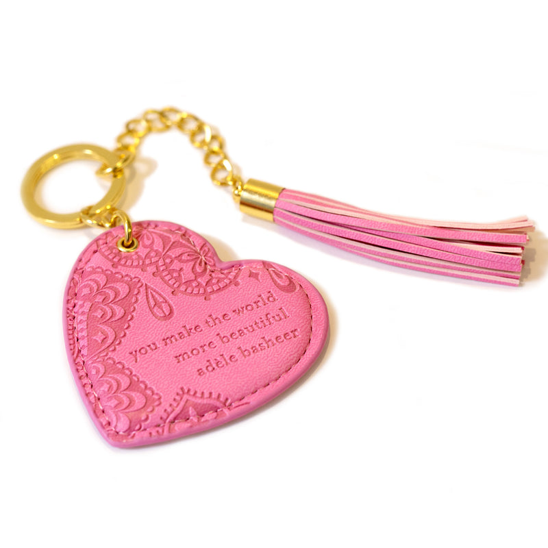 Rose Quartz Pink Key Chain