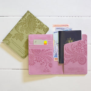 Moonlit Mauve Purple Passport Wallet