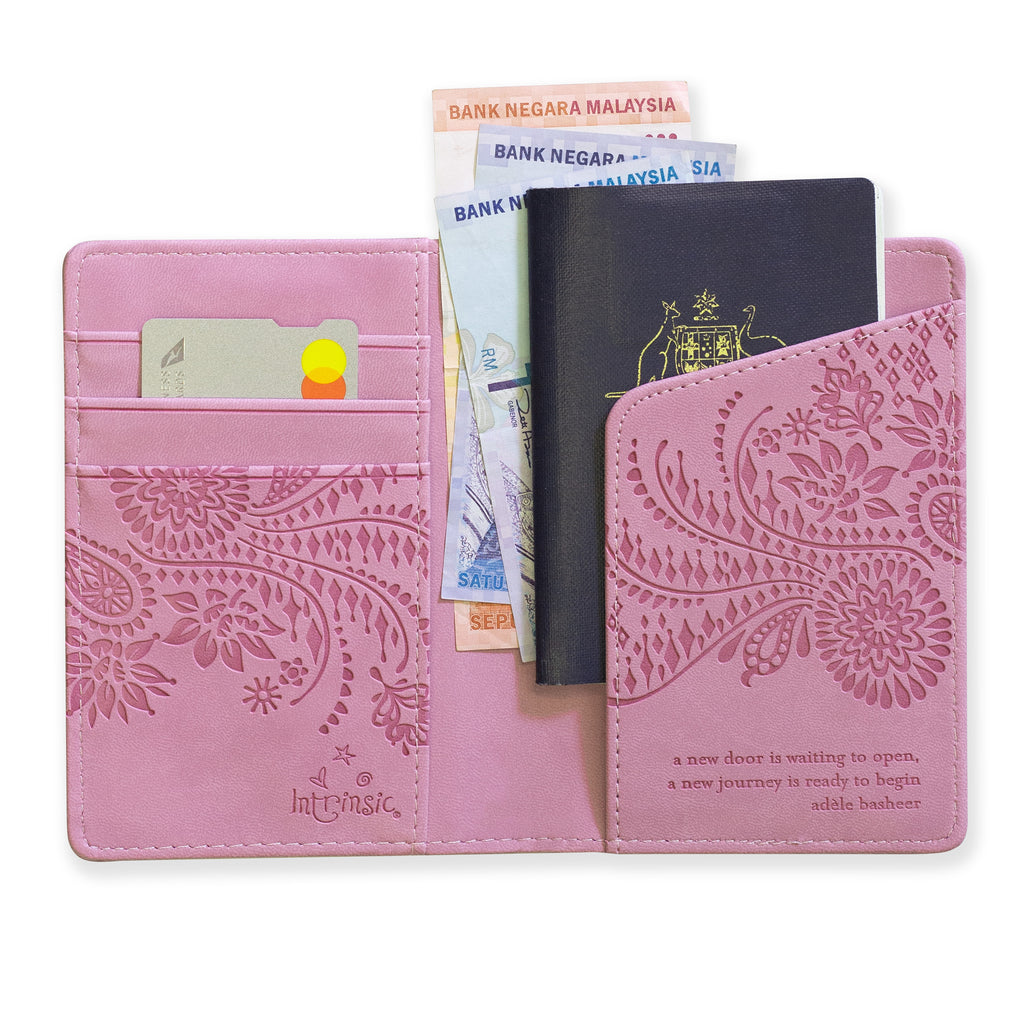 Moonlit Mauve Purple Passport Wallet