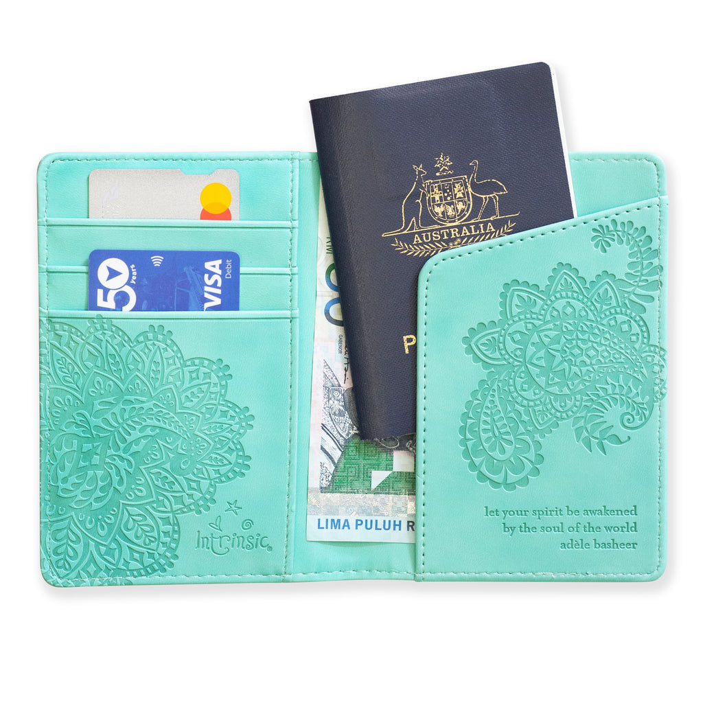 Tahitian Turquoise Passport Wallet