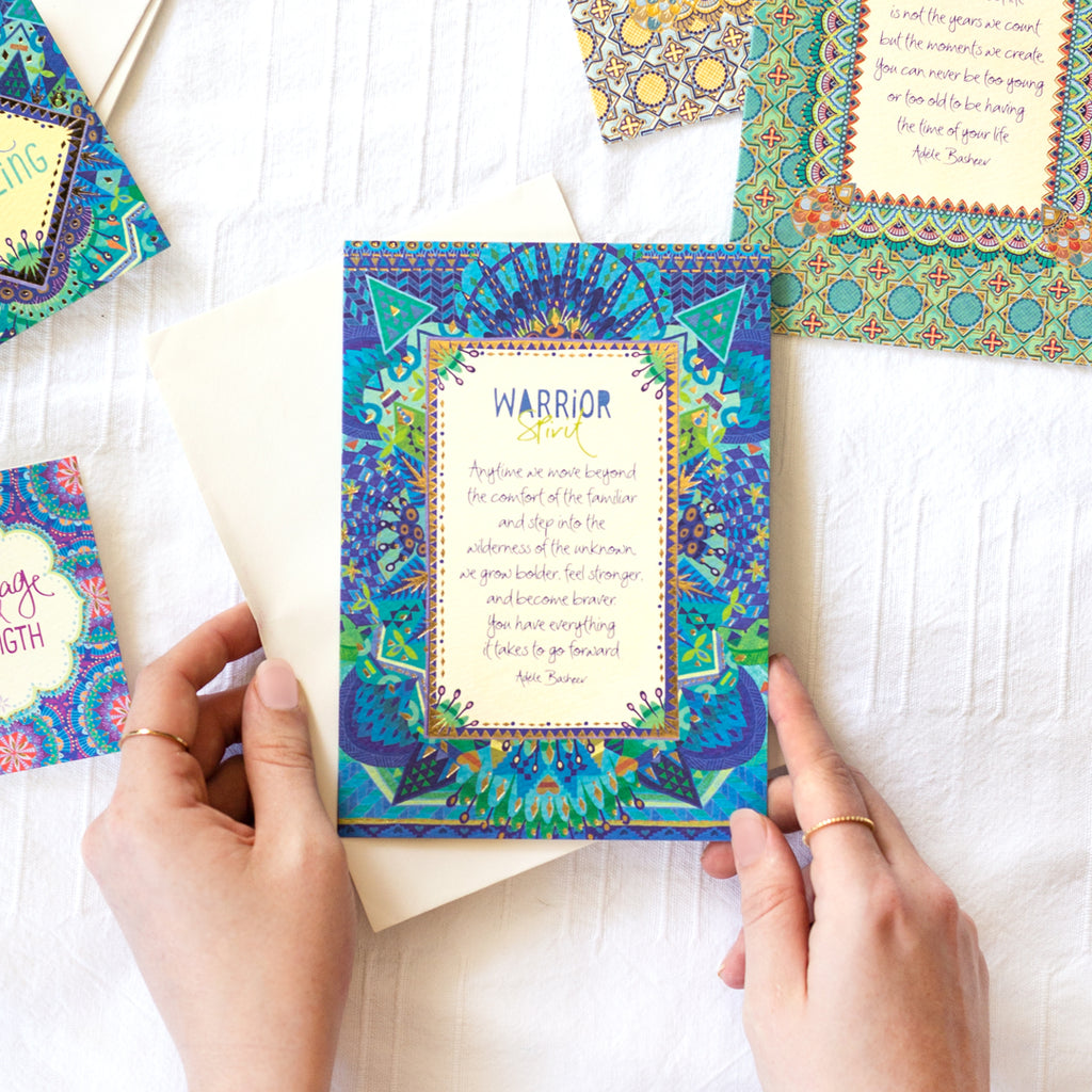 Intrinsic Australian Warrior Spirit Greeting Cards with inspirational courage and strength messages