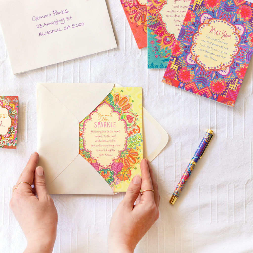 Australian Intrinsic Inspirational and Motivational Greeting Cards with sparkle messge