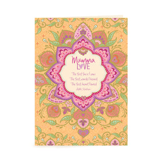 Intrinsic Mum Greeting Card with heartfelt words and quote for mum - Designed in South Australia - yellow and pink card with gold foiling
