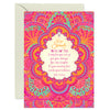 Australian Brand Intrinsic 'Rise Strong' good luck Greeting Card for motivation. Pink bohemian patterned wishing card for strength. Inspirational occasion card with heartfelt quote by Adele Basheer. Blank Greeting Cards. 