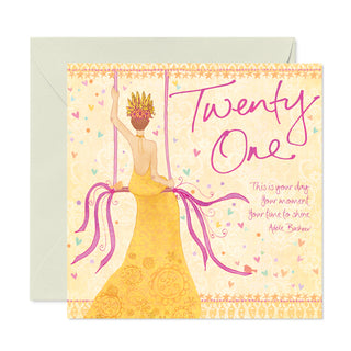 Golden 21st Birthday Greeting Card