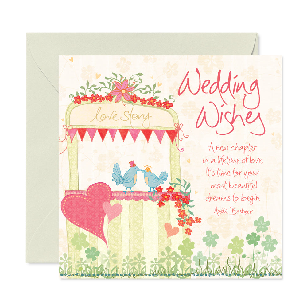 Illustrated Wedding Wishes Greeting Card