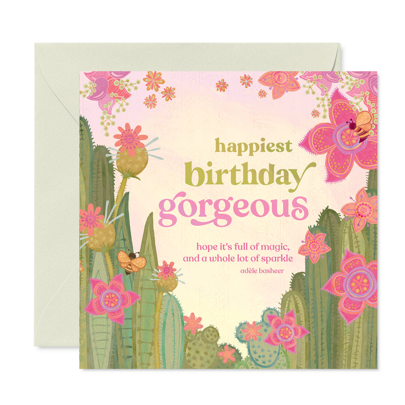 Blank Intrinsic ‘Happiest Birthday’ Birthday Card with Inspirational Birthday Quote on Cover - Australian Made - Birthday card for family, friend, her, them, Mum, Sister, aunt 