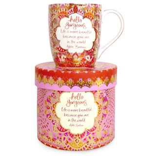 Intrinsic Adèle Basheer gorgeous inspirational message gift boxed mug. Perfect present for women. Designed in South Australia with colourful hand drawn illustrations
