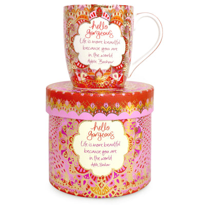 Intrinsic Adèle Basheer gorgeous inspirational message gift boxed mug. Perfect present for women. Designed in South Australia with colourful hand drawn illustrations