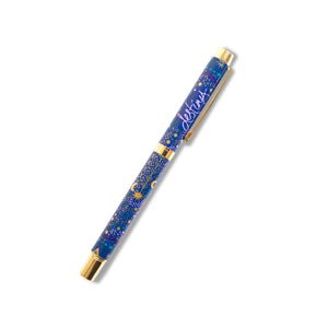 Gift Boxed Destiny Rollerball pen - thoughtful gift for astrology and space lovers - navy design with gold stars