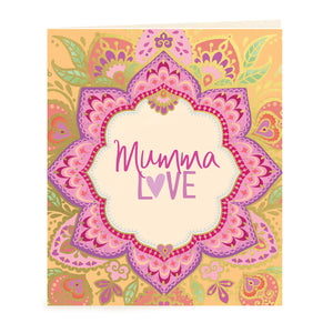 Intrinsic Mum Gift Tag-  Mini Greeting Card for Mum - Pink and Yellow card with gold foiling - Designed in South Australia