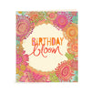 Australian Brand Intrinsic Birthday Bloom Gift Tag to delight in gifts for her and birthday gifts. Patterned present tag with coral, pink and turquoise in an Australian native floral design and gold foil. Birthday swing tag with heartfelt quote by Adele Basheer. Blank Inside for you message. 