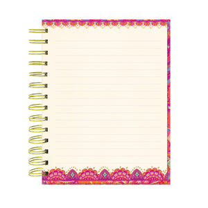 Australian brand stationery- Intrinsic Magenta Purple Rise Strong Spiral Notebook - small gold spiral notebook with lined pages 