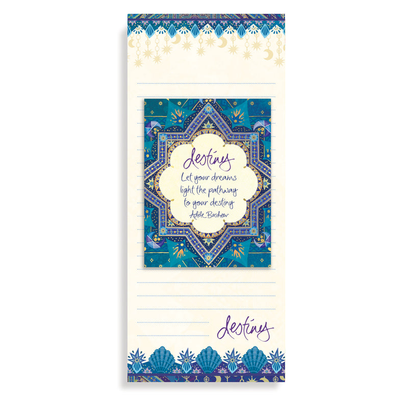 Australian Intrinsic Destiny Navy Blue Star Print Magnetic Shopping List Pad and To Do List - With Handbag sized notepad 