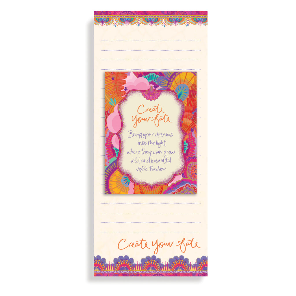 Australian Intrinsic Create Your Fate Pink Magnetic Shopping List Pad and To Do List - With Handbag sized notepad 