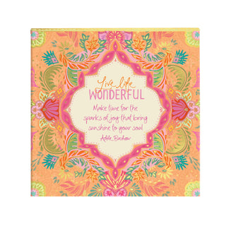 Australian Intrinsic orange and turquoise office stationery - Live Life WonderfulNotepaper Box - 250 blank individual note pages 