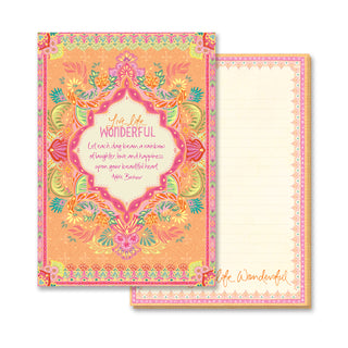 Live Life Wonderful Inspirational Australian stationery - A5 blank lined writing pad
