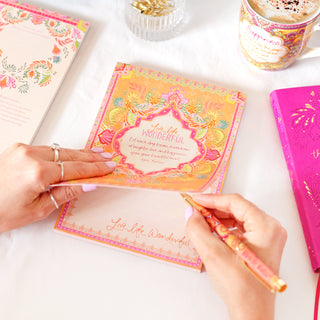 Orange and pink A5 lined notepad - Made in South Australia 