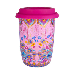 Pink Patterned Ceramic Keep Cup