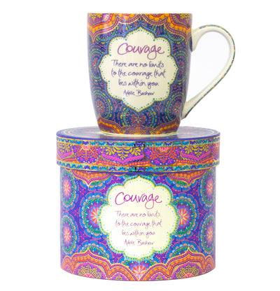 Intrinsic Courage Mug with Adele Basheer inspirational quote and courage message