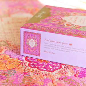 'Find your inner piece' pink and orange 1000 Piece Jigsaw Puzzle Box with Adèle Basheer inspirational quote