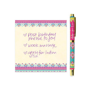 Follow Your Heart Rollerball Pen with Purple Ink and Matching Notepaper