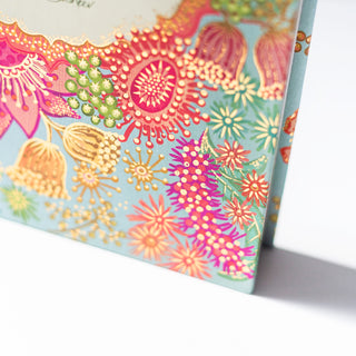 Intrinsic Garden Lover's Australian Native Flora, Floral and Gold Foil Illustration Pattern A5 Colourful Blank Notebook