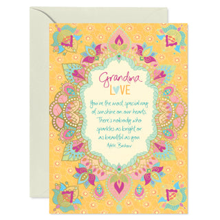 Intrinsic Yellow Grandma Greeting Card with inspirational words of love