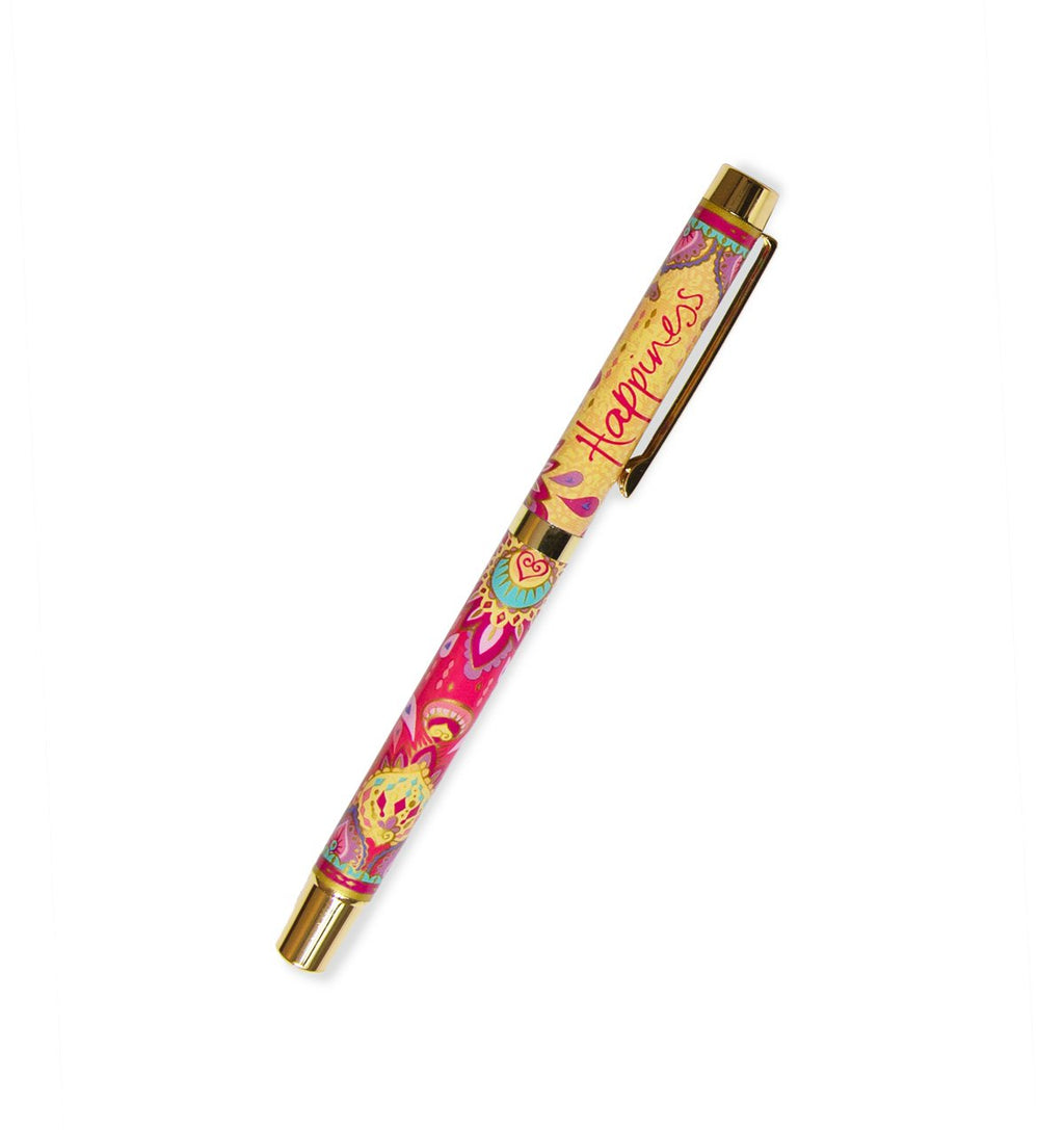 Hot Pink and Golden Yellow Boho Illustrated Intrinsic Roller Ball Pen