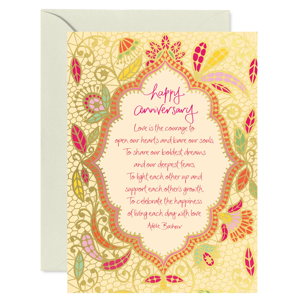 Intrinsic Happy Anniversary Greeting Card with inspirational love quote by Adèle Basheer
