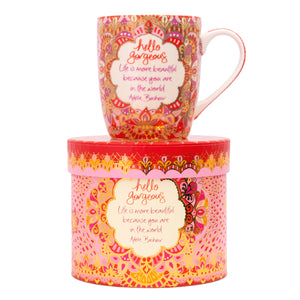 Intrinsic Adèle Basheer gorgeous inspirational message gift boxed mug. Perfect present for women. Designed in South Australia with colourful hand drawn illustrations