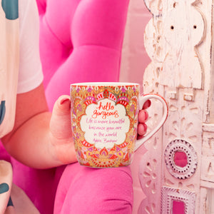 Australian Intrinsic Hello Gorgeous Ceramic Coffee Mug with Inspirational message