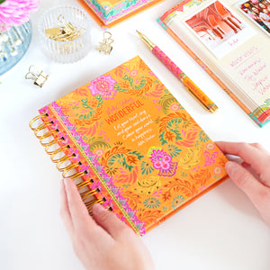 Intrinsic Orange Spiral Lined Notebook Make Today Wonderful Stationery with Adèle Basheer inspirational quote