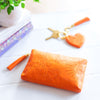 Intrinsic matching essential orange coin and phone purse and orange heart shaped tassel keychain - orange vegan leather -  designed in South Australia 