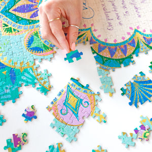 Intrinsic Blue Turquoise Inspirational Jigsaw Puzzle and Game Pieces