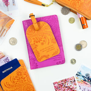 Intrinsic Pink and Orange Vegan Leather Travel Accessories