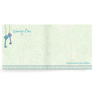 21st Blue Thank You Cards - Set of 20