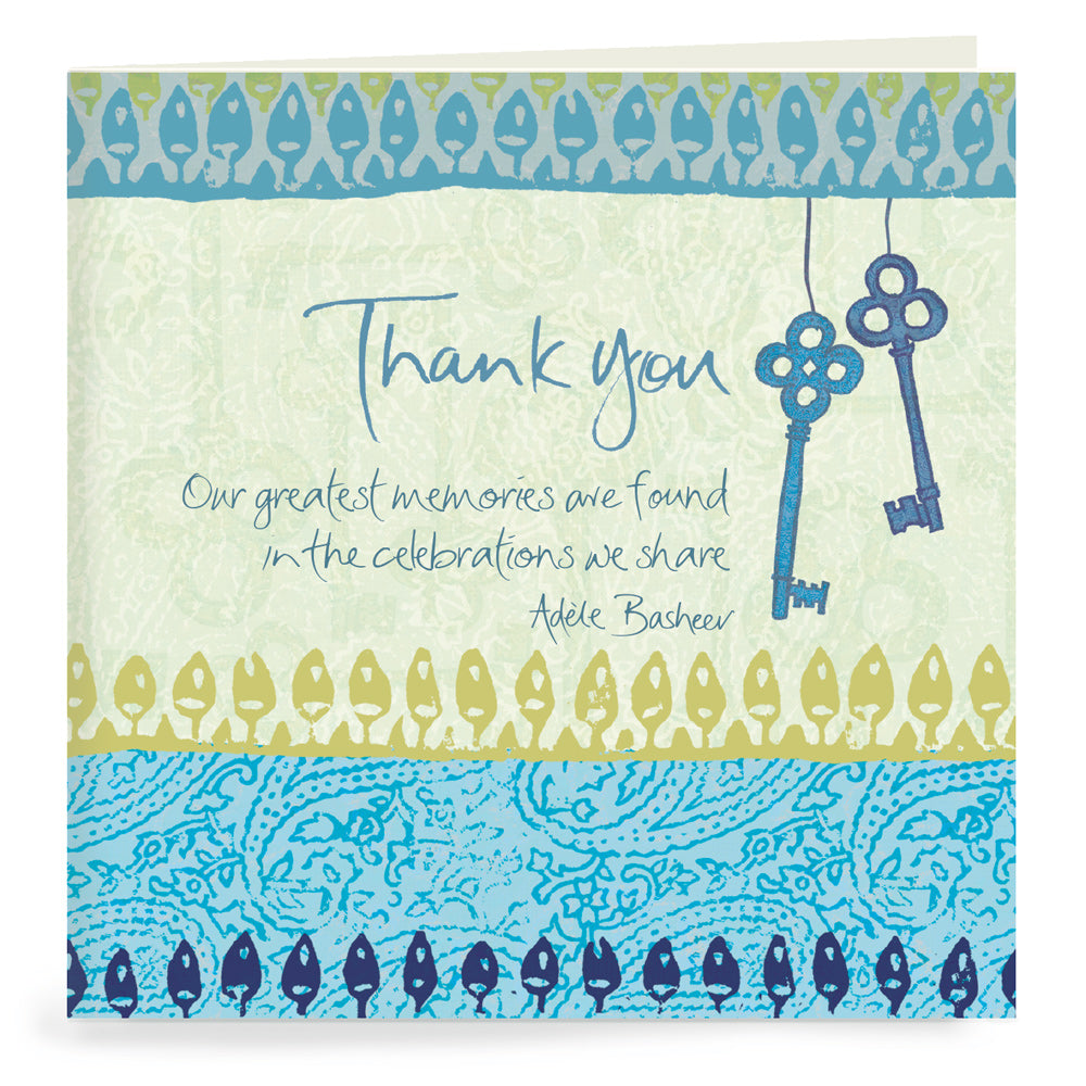 21st Blue Thank You Cards - Set of 20