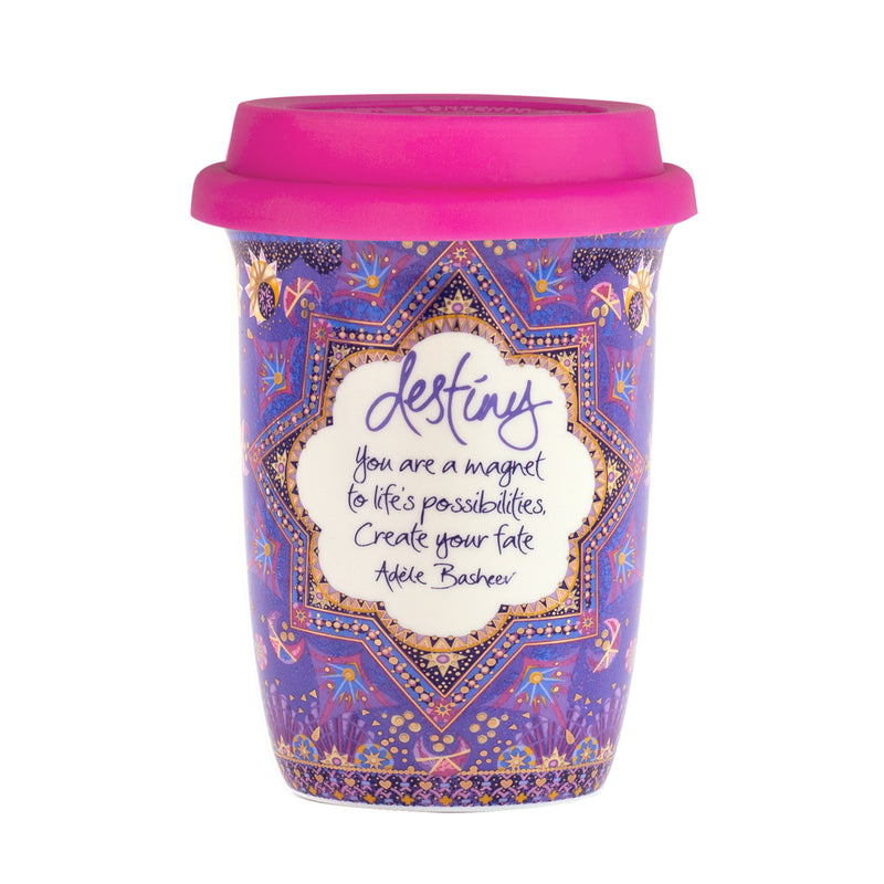 Gift Boxed Destiny Travel Cup for star lovers, gift for astrologists and cosmos lovers - inspirational reusable cup