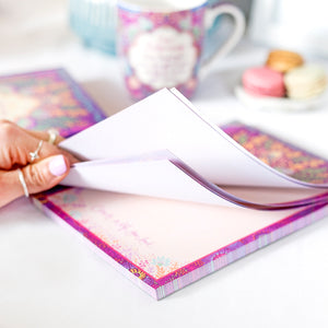 A5 lined writing pad with blank pages - designed and printed in South Australia 