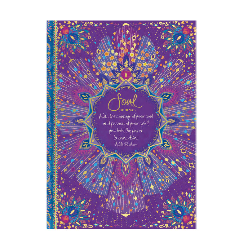 Inspirational Australian stationery brand Intrinsic - A5 Guided Soul Journal - purple and gold journaling notebook with inspiring quote for soul searching