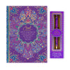 Intrinsic Colourful Journaling Starter Gift Pack Bundle - Gift Wrapped Purple Guided Soul Journal with inspirational quotes and matching pen - Gifts for journaler  