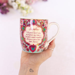 Ceramic Daughter Mug with heartfelt quote on the front