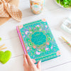 Inspirational Australian stationery brand Intrinsic - A5 aqua Guided Gratitude Journal with inspiring quote by Adèle Basheer on cover 