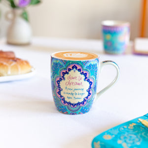 Intrinsic Inspirational colourful mugs and cups - Intrinsic Dare to Dream  Ceramic Gift Boxed Coffee Mug - colourful gifting mugs 