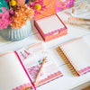 Australian Intrinsic Adèle Basheer's inspirational stationery range in hot pink and orange