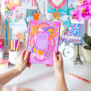 Inspirational  lilac and pink pastel Stationery by Intrinsic - A5 Guided Goal Journal for life improvement and goal setting help