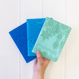 Intrinsic Luxe PU Leather Travel Accessories with Inspirational Quotes - Bright blue Passport wallet, aqua green passport holder, navy blue passport sleeve